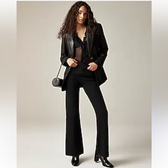 J Crew Pants XXL Slim Flare Knit Sweater Pull On Wide Leg Black Office - Picture 11 of 11